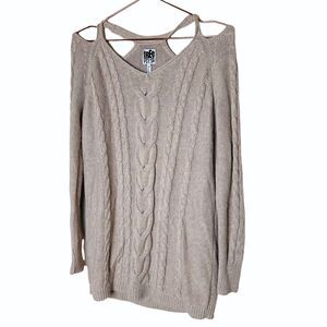 EUC Free Press Oatmeal Cold Shoulder Sweater XS